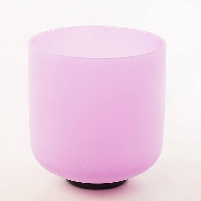 Leize Quartz Crystal Singing Bowl 432hz B Note Crown Chakra Violet 6" with Suede Striker