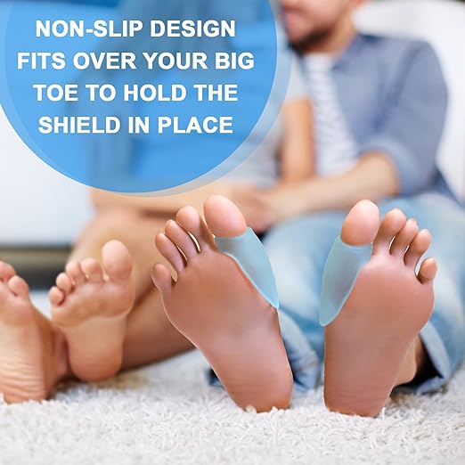 Gel Bunion Protector Shield, 12 Pack of Bunion Pads and Cushions, Bunion Guard for Big Toe, Relieve Foot Pain from Friction, Rubbing and Pressure (FSA or HSA Eligible) - Blue