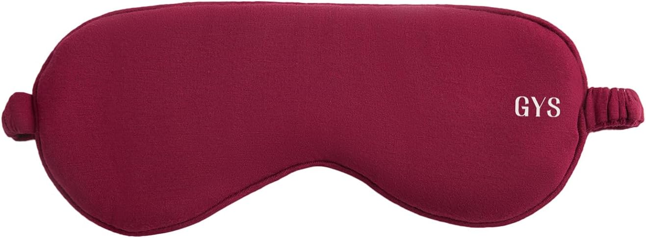 GYS Premium Bamboo Viscose Sleep Mask with Elastic Strap Block Light Eye Mask for Sleeping and Traveling, Wine Red, One Size