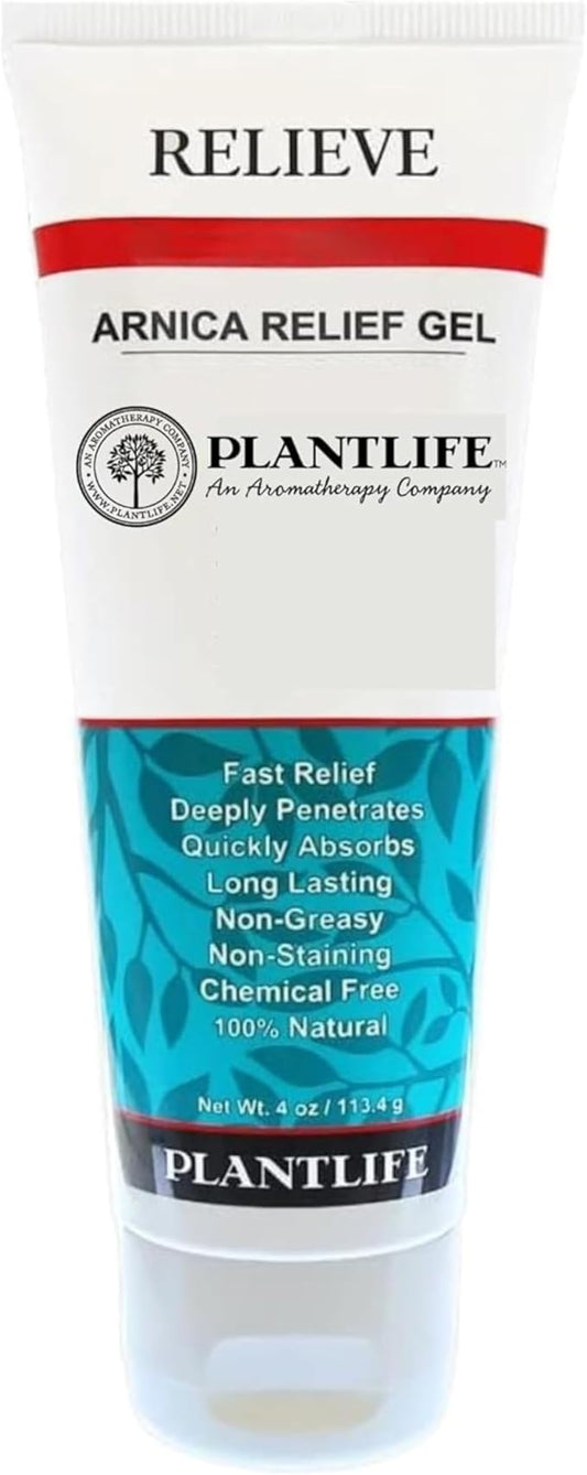 Plantlife Arnica Relieve Gel - Made with Arnica and 100% Pure Essential Oils - Relieve Products are a Homeopathic Solution for Everyday Use - Works Quickly and Effectively - Made in California