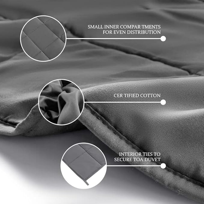 CYMULA Weighted Blanket for Adults (12lbs 48"x72" Twin Size) - Cooling Breathable Heavy Blankets for Summer Winter - Ultra Microfiber Soft Comfort Throw with Glass Beads - Gifts for Men/Women