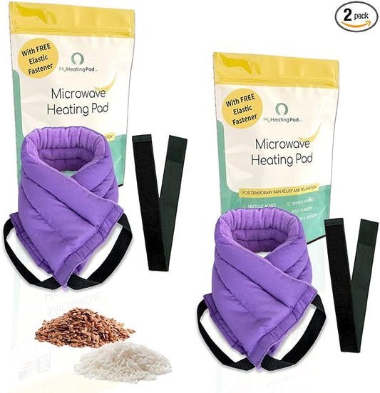 Microwavable Heating Pads for Lower Back, Neck, and Shoulder Pain Relief - Moist Microwave Heating Pad for Muscles and Joints - Microwave Hot Pack Heat Pad for Cramps -2 Heat Pack Purple