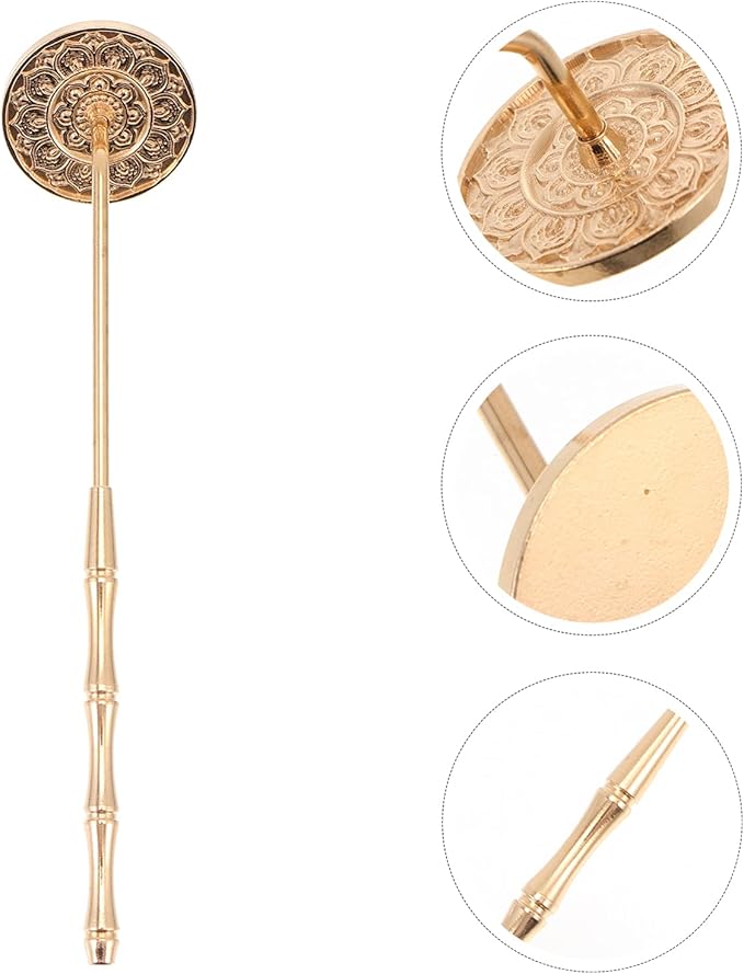 DOITOOL Incense Ash Tool Incense Press Brass Tool Long Handle Incense Ash Powder Press Seal Stick Shovel DIY Incense Fragrance Accessories Incense Mold Tool Set