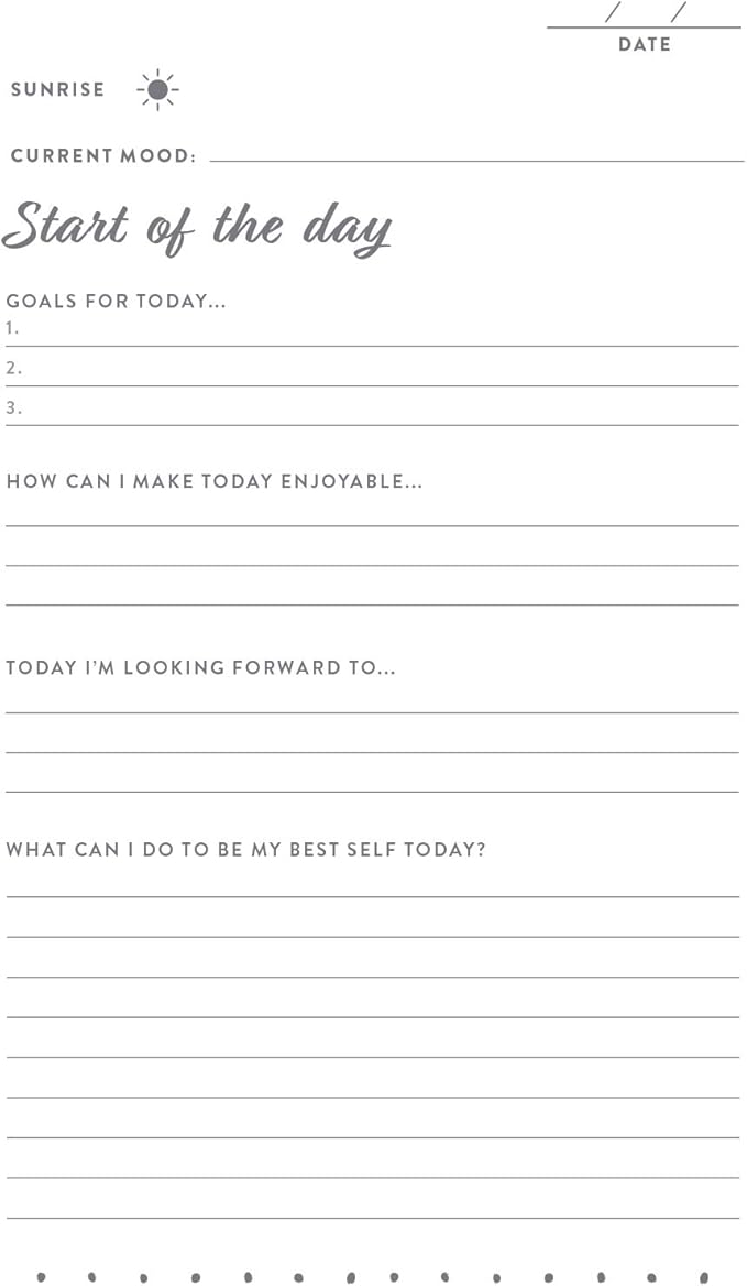 WORLD TRAVELER Eccolo Guided Gratitude Journal for Men and Women, Hardback Notebook with Linen Cover 256 Pages - Journal for Mood and Goals, Intentions & Reflections (Mint, 4.75x8 inches)