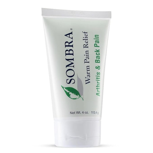 Sombra Warm Pain Relief Gel, Warm Relief for Arthritis and Chronic Pain Pre-Workout Muscle Rub Vegan Formula Free of Artificial Fragrances, Dyes, NSAIDs, Wax, Petroleum, Alcohol - 4oz Tube