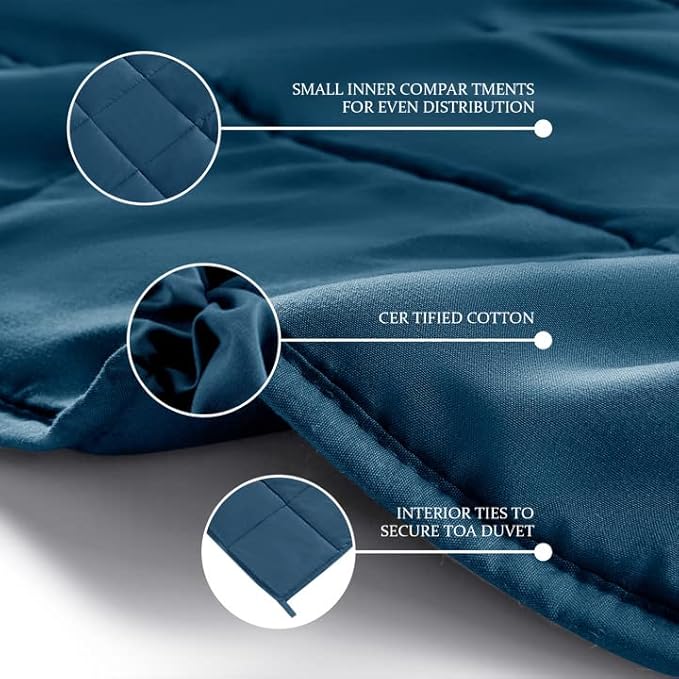 CYMULA Weighted Blanket for Adults (15lbs 48"x72" Twin Size) - Cooling Breathable Heavy Blankets for Summer Winter - Ultra Microfiber Soft Comfort Throw with Glass Beads - Gifts for Men/Women