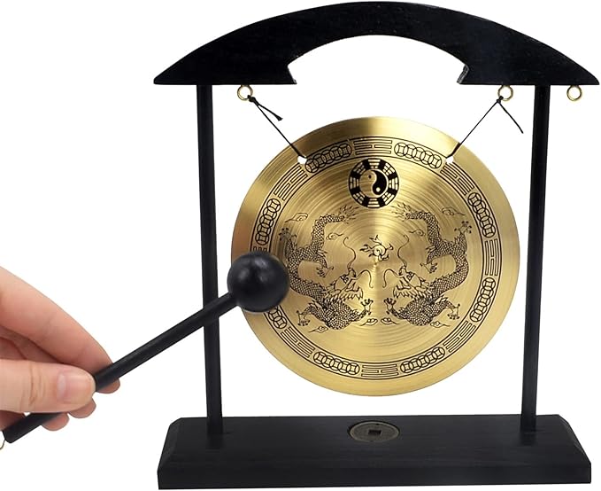 Zen Art Brass Feng Shui Desktop Gong for Home Office Desktop Decoration Meditation Practice W Fengshuisale Red String Bracelet H1302