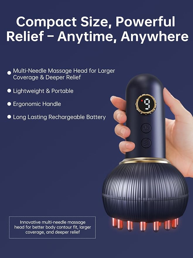 SoothingPulse Therapeutic Massager for Joint, Muscle & Nerve Pain Relief, Deep Tissue Pain Relief for Sciatica, Carpal Tunnel, Neck, Shoulder, Back, Hands, Feet with Heat, Vibration (Blue)