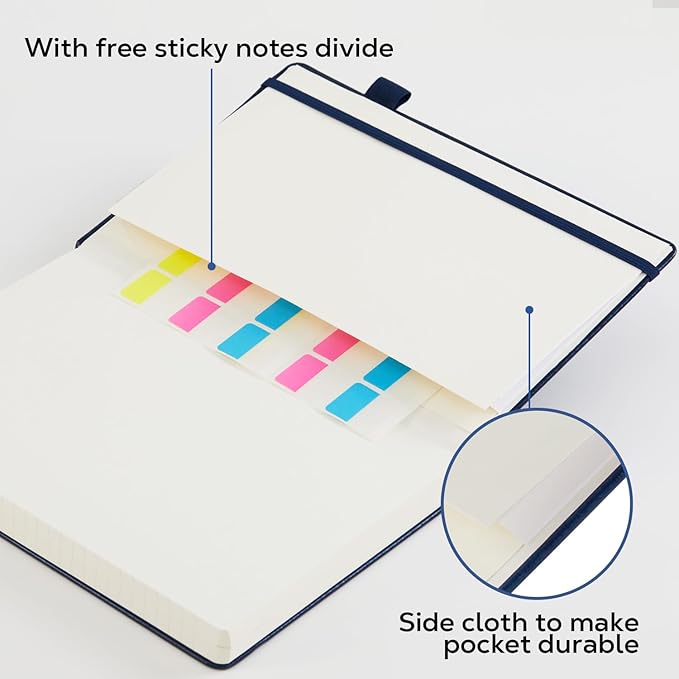 Hardcover Leather Notebooks College Ruled, 320 Pages Notebook Journals for Writing Note Taking Women & Men, A5 (5.7'' X 8.4'') Daily Notebook Journal, Orange