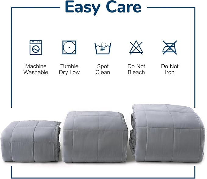 Lessymo Weighted Blanket for Adults - 12 lbs, 48"x72" Twin Size - Washable Heavy Blanket for Sleeping, Microfiber Big Blankets with Premium Glass Bead for All-Season Comfort, Soft Thick Blanket, Grey