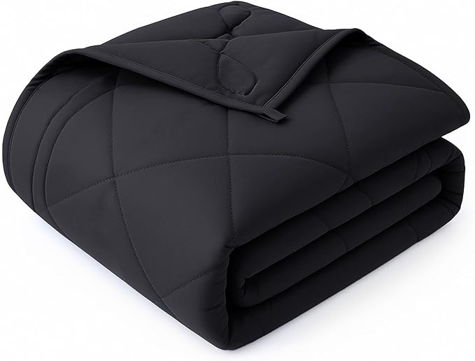 OMYSTYLE Weighted Blanket for Adults (12lbs, 48''x72'') - Twin Size Heavy Throw Blanket, Breathable and Cooling Microfiber Material with Premium Glass Bead for All Season Use, Machine Washable, Black