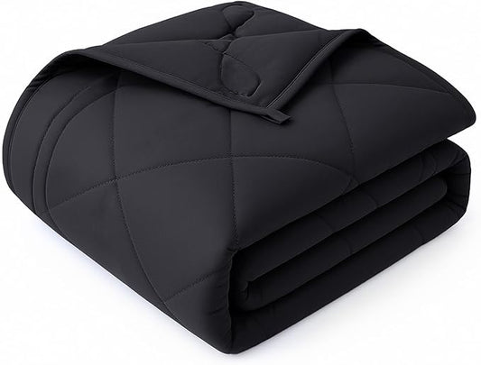 OMYSTYLE Weighted Blanket for Adults (20lbs, 80''x87'') - Queen Size Heavy Throw Blanket, Breathable and Cooling Microfiber Material with Premium Glass Bead for All Season Use, Machine Washable, Black