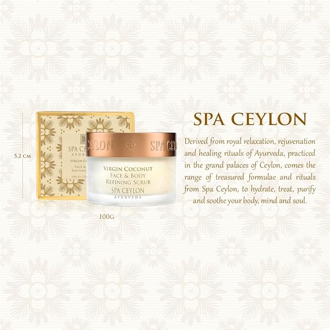 SPA CEYLON Virgin Coconut Face and Body Refining Scrub | Natural Exfoliating Body Scrub | Organic | Face and Body Hydration