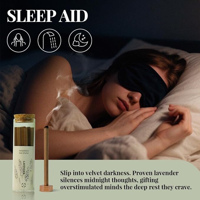 Sleep & De-Stress - Innergy Lavender Incense Sticks, Natural for Better Sleep