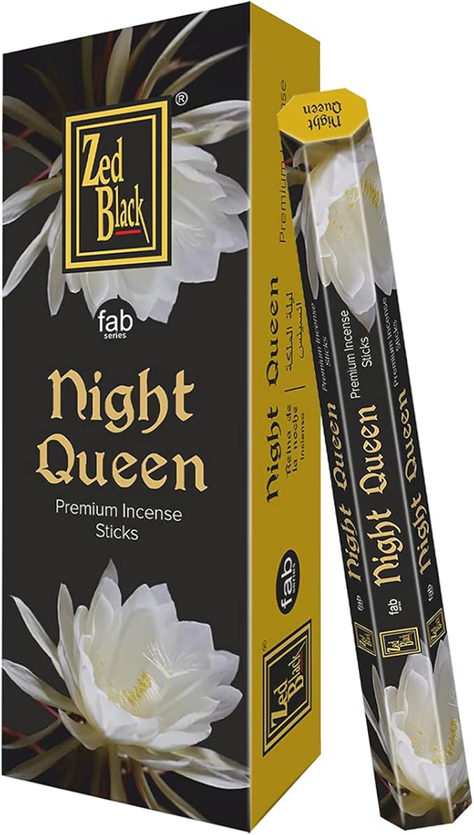 Zed Black Night Queen Incense -20 Sticks Per Box & 6 Boxes Inside (Total-120 Sticks) | Refreshing Floral Aroma for Positivity, Relaxation & Divine Ambience.