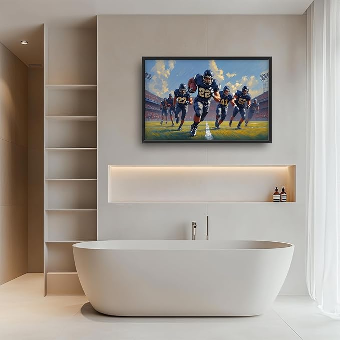 Glocmna Framed Large Wall Art for Living Room American Football Team Wall Decor Sport Theme Canvas Pictures Painting Print Gym Decor for Home Gym Artwork Decorations for Boys Bedroom Home Gifts 24"x36"