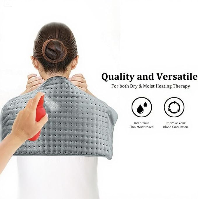 Large Heating Pad for Back Pain & Cramps Relief, 17x33 Inch, 10 Heat Settings & Moist Heat Therapy, 3 Auto Shut-Off Timers, Electric Heating Pad for Shoulder & Neck