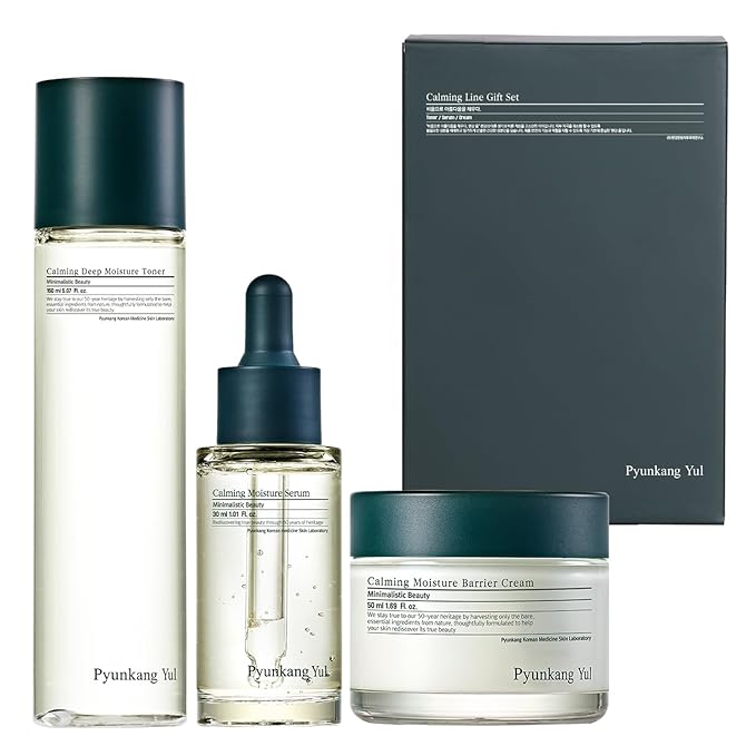 Pyunkang Yul PKY Calming Line Gift Box Set - Korean Facial Skin Care Essential for Daily Moisturizing, Safe on Acne Prone & Sensitive Skin, Vegan & Cruelty Free