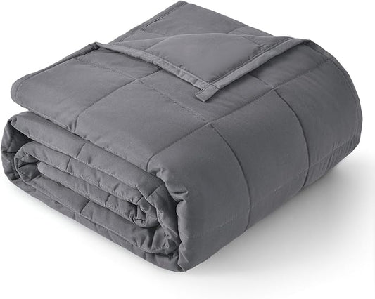 Topblan Weighted Blanket for Adults, Breathable Ultra Soft 15lbs Weighted Blanket Twin Full Size, Warm Heavy Blanket with Glass Beads, for Bed Sofa,48 x 72 inches, Dark Grey