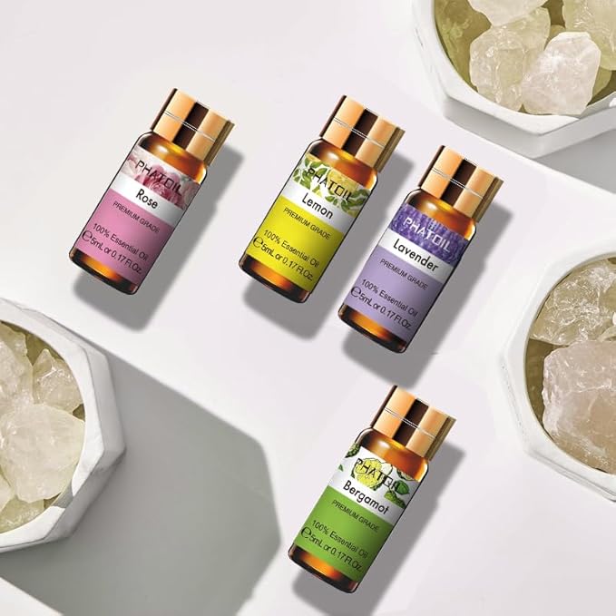 Essential Oils Gift Set 15 x 5ml, Pure Essential Oil Aromatherapy Oil for Skin Care, Hair Care, Bath, Ideal for Humidifier, Diffuser, Relax