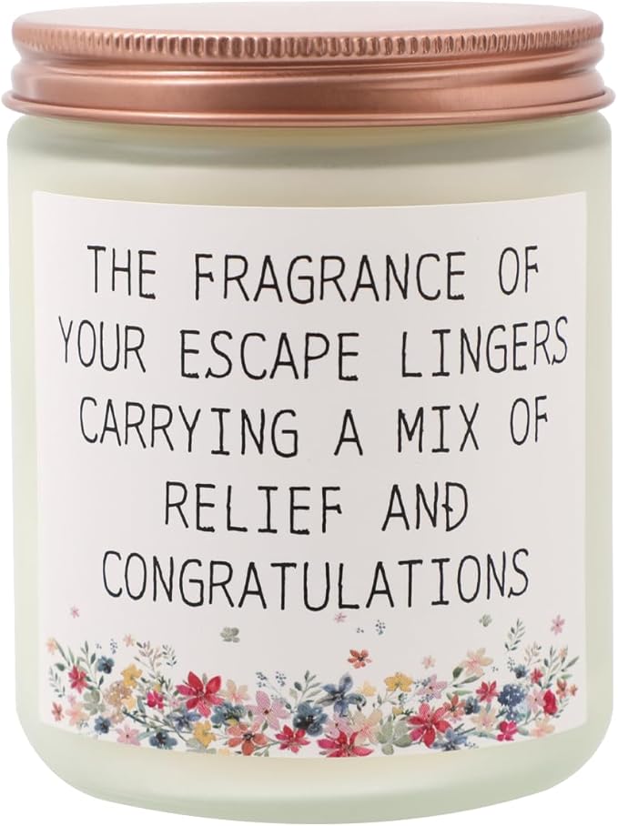 Lavender Escape Scented Candle, 8oz Jar, 50 Hour Burn time, Cotton Wick Relaxing Aromatherapy Gift for Women, Men, Graduates, New Moms & Stress Relief