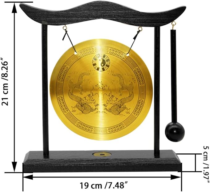 Hooshing Feng Shui Gong Brass Desktop Zen Art Home Decor Housewarming Congratulatory Blessing Gift