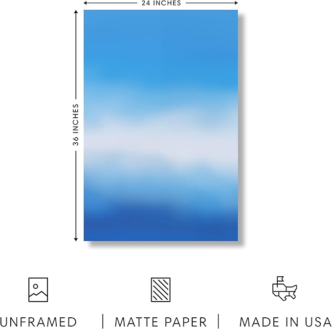 HAUS AND HUES Modern Abstract Wall Art - Blue and Green Living Room Art, Modern Artwork for Walls, Minimalist Picture for Living Room(Blue Tie-Dye, Unframed, 24x36)