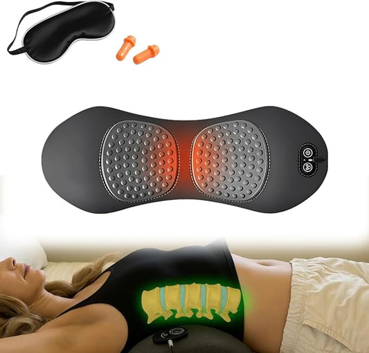 Norvo Smart Pillow, 3-in-1 Smart Pillow for Back Pain Relief, USB Powered, Spinal Traction with Heat & Vibration, Ergonomic Contour, Lumbar Support Pillow for Home,Office,Ortravel (Dark Gray)