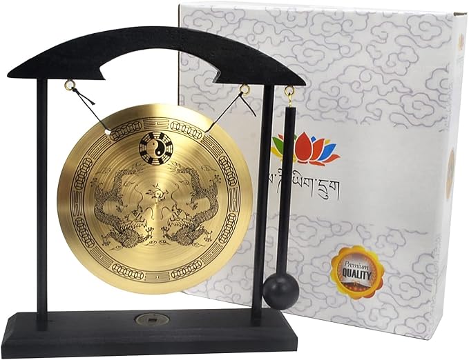 Zen Art Brass Feng Shui Desktop Gong for Home Office Desktop Decoration Meditation Practice W Fengshuisale Red String Bracelet H1302