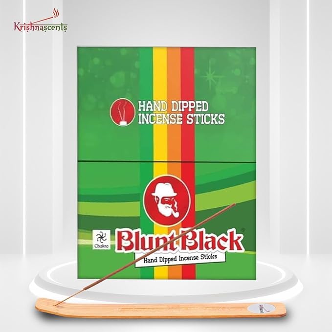 Incense Stick Holder with Blunt Black Hand-Dipped Premium Incense Sticks I 24 Pack Variety Sets, 288 Total | 11" Long Slow-Burning Sticks