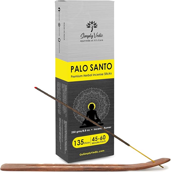 Palo Santo Incense Sticks – 250g Pack (Approx. 135 Handmade Agarbatti + Free Holder) | Natural & Charcoal-Free | 45-Min Burn for Meditation, Yoga, Aromatherapy, Energy Cleansing