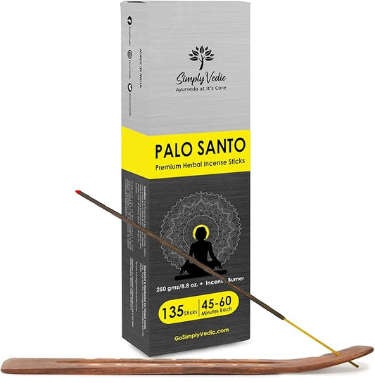 Palo Santo Incense Sticks – 250g Pack (Approx. 135 Handmade Agarbatti + Free Holder) | Natural & Charcoal-Free | 45-Min Burn for Meditation, Yoga, Aromatherapy, Energy Cleansing