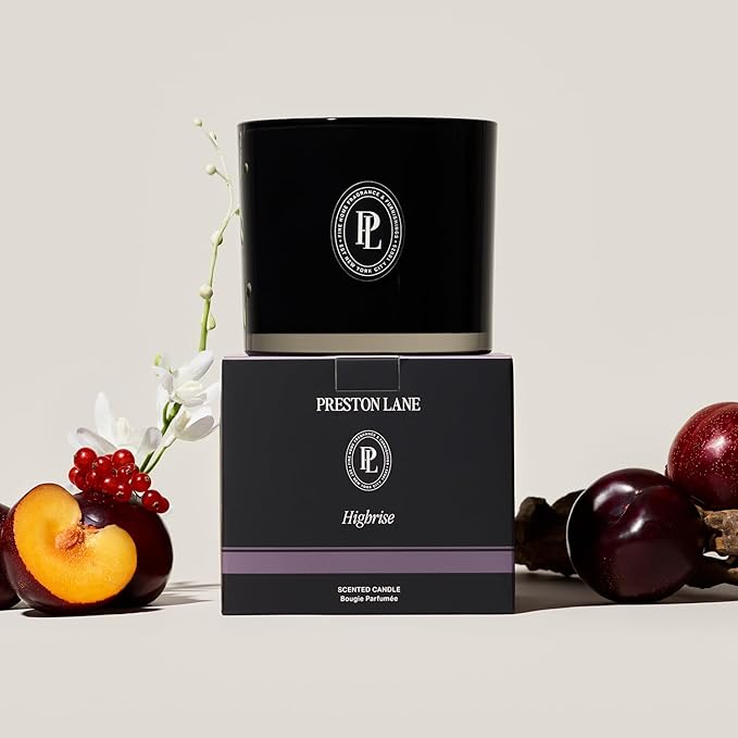 The Deluxe 3-Wick Candle, Scented Candle with Vegan, Soy Wax Blend, Highrise, 24 Oz