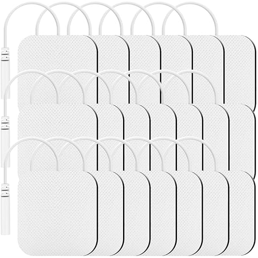 TENKER TENS Unit Replacement Pads 2x2" Reusable TENS Electrode Pads - 20PCS 3rd Gen Latex-Free Self-Adhesive Electrotherapy Patches Compatible with AUVON, Etekcity, Nicwell Care TENS