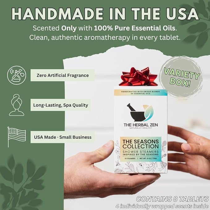 Shower Steamers Aromatherapy Variety Pack - Shower Bombs Made in The USA - Aromatherapy Bath Gifts for Women - Back to School Gift - Shower Tablets Mothers Day Gift (Seasonal Variety Pack)