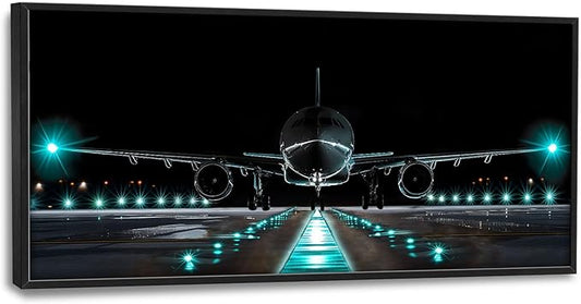 Aviation Decor Airplane Wall Art Plane Posters Wall Decor Plane Pictures Canvas Prints Framed Artwork Paintings Home Office Decorations for Living Room Bedroom Dinning Room Corridor 60"x30"