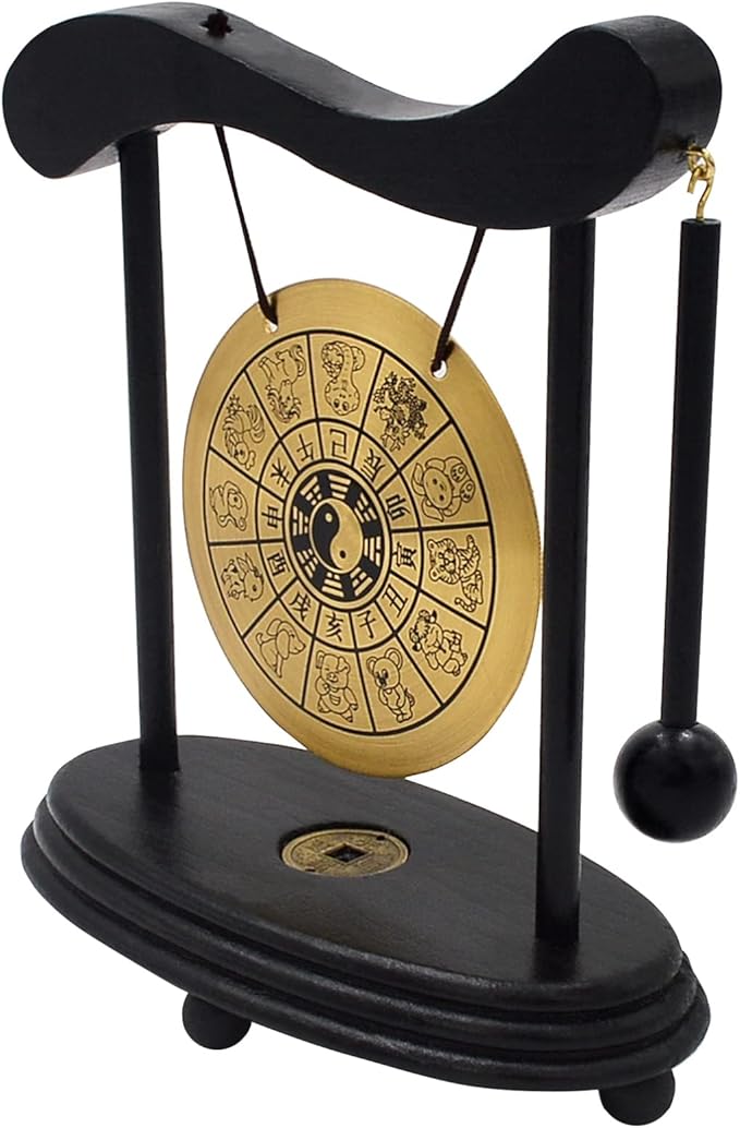 fengshuisale Zen Art Brass Feng Shui Desktop Zodiac Gong W Red String Bracelet W3359