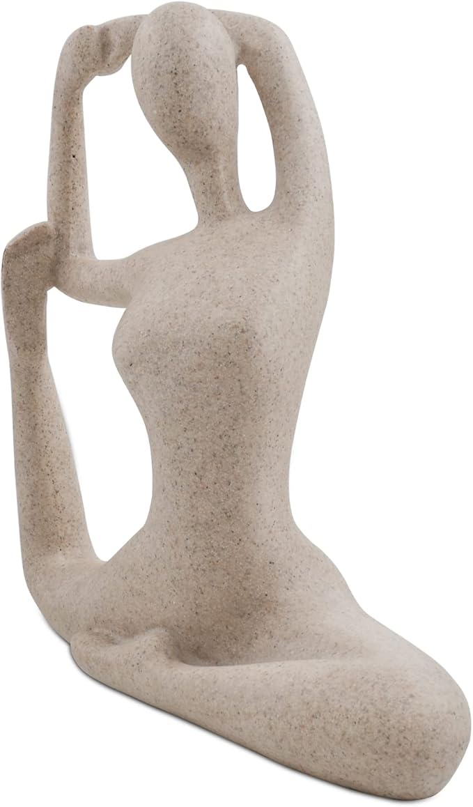 SIMON'S SHOP Yoga Sculpture Modern Accent Desk Decor Women Statues Resin Abstract Figurines for Workout Room Studio Yogis Statuette