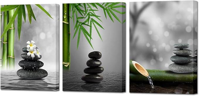 YeiLnm Zen Wall Decor Minimalist Pictures for Spa 12x16 inches