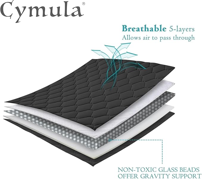 CYMULA Weighted Blanket for Adults (25lbs 80"x87" King Size Black) - Cooling Breathable Heavy Blankets for Summer Winter - Ultra Microfiber Soft Comfort Blanket with Glass Beads - Gifts for Men/Women