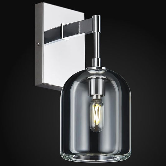 Modern Crystal Wall Sconces Indoor Chrome Wall Lamp Vanity Wall Lighting for Bathroom Bedroom Living Room Stair（1Pack）