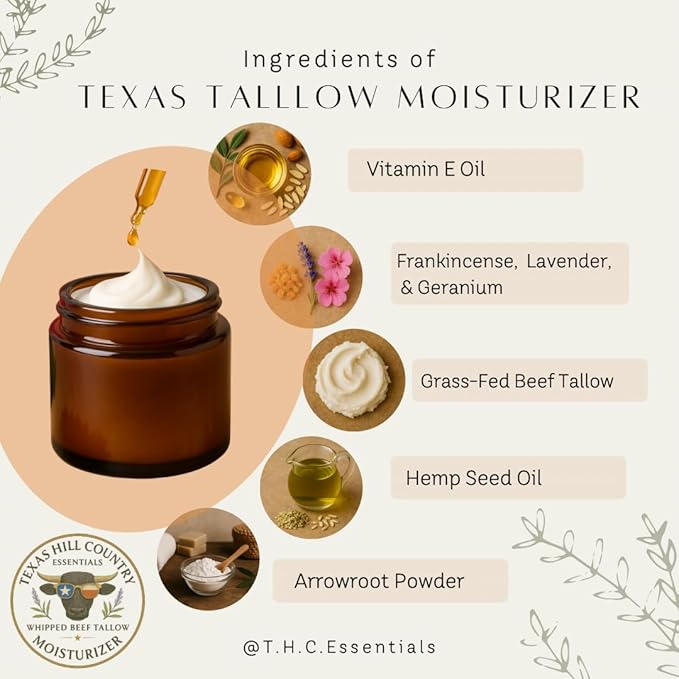 Organic Grass‑Fed Beef Tallow Moisturizer – Face, Body & Hands – Natural Eczema Relief