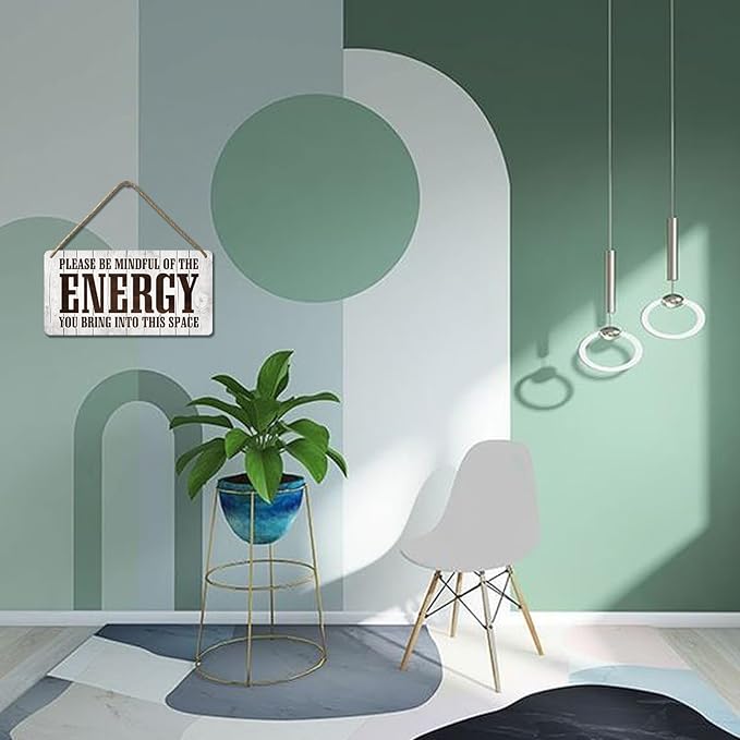 Positive Affirmations Wall Decor Good Vibes Only Sign Bedroom Door Decor Please Be Mindful Of The Energy You Bring Into This Space Signs Zen Pictures Home Spiritual Decor Hanging Signs 12x6 In