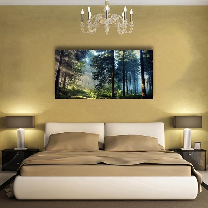 Tree Wall Art Canvas-Beautiful Landscape Wall Art for Living Room,Bedroom and Office-Large Tree Pictures Wall Decor 24x48 Inches-Vibrant and Colorful Wall Painting-Artwork for Walls and Home Decor