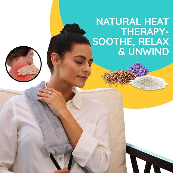 Versatile Microwavable Heating Pads for Neck Pain Relief, Back Pain, and Shoulder Pain Relief - Microwave Heating Pad for Cramps and Muscle Relief, Hot and Cold Reusable Pad - 1 Pack - Lavender Scent