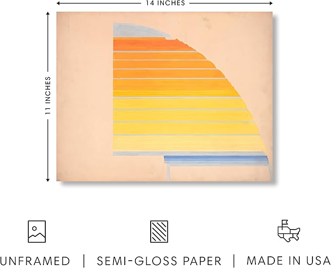 HAUS AND HUES Colorful Abstract Wall Art - Minimalist Retro Picture for Living Room Decor, Red and Pink Modern Wall Art Painting (Winold Reiss, Unframed, 11x14)