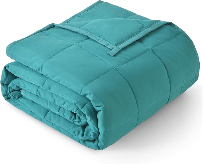 Topblan Weighted Blanket for Adults 15lbs, Breathable Cooling Weighted Blanket, High Breathability Heavy Blanket, Soft Material with Glass Beads for All Season, Sofa Bed, 60"x80" Queen Size,Green