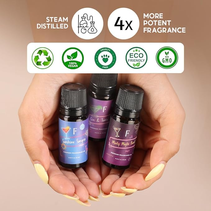 Folkulture Essential Oil for Diffuser for Home | Set of 4 Essential Oils | Aromatherapy Oils, Essential Oils for Candle Making | Essential Oil for Soap Making | Diffuser Oil for Relaxation