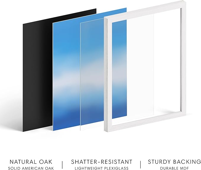 HAUS AND HUES Modern Abstract Wall Art - Blue and Green Living Room Art, Modern Artwork for Walls, Minimalist Picture for Living Room(Blue Tie-Dye, White Frame, 12x16)