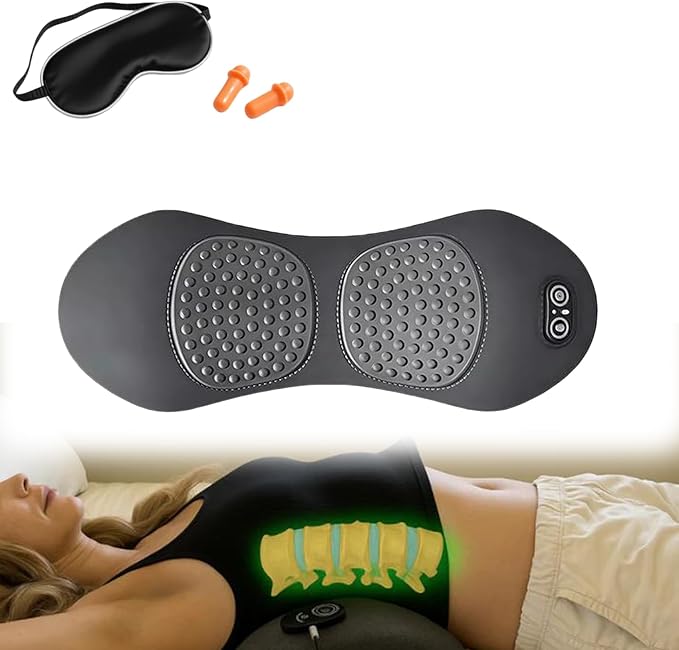 Norvo Smart Pillow, 3-in-1 Smart Pillow for Back Pain Relief, USB Powered, Spinal Traction with Heat & Vibration, Ergonomic Contour, Lumbar Support Pillow for Home,Office,Ortravel (Grey)